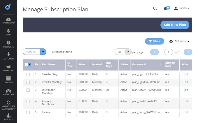 Manage and create subscriptions